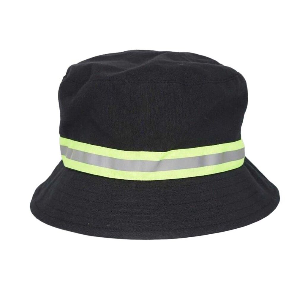 Brave Soul Mens Reflective Cotton Bucket Hat / Black